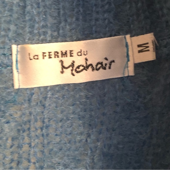 La Ferme Du Mohair French Mohair Cable Knit Sweater Cardigan M - Picture 5 of 11